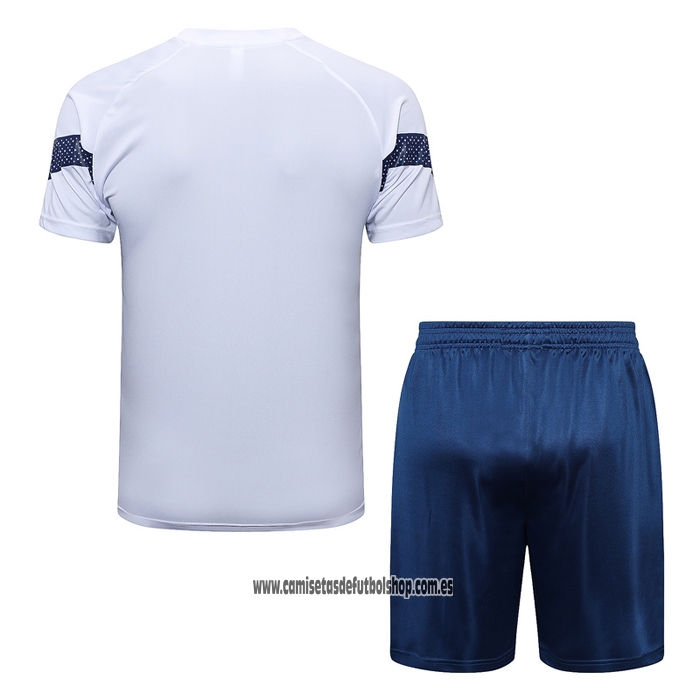 Chandal del Olympique Marsella 22-23 Manga Corta Blanco - Pantalon Corto